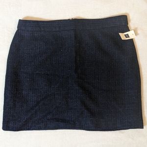 NWT Gap women's skirt Blue and black tweed Visible Zipper Size 10